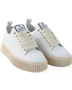 Scarpe Uomo Sneakers Bianche Ecopelle Martellata Sportive Pelle Bottolato Fondo Gomma Ampia GIOSAL-S1258A