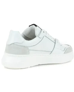 Scarpe Uomo Sneakers Ecopelle Camoscio Basic Bianco Casual Sportive GIOSAL-S1220A