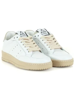 Scarpe Uomo Sneakers Ecopelle Basic Bianco Beige Casual Sportive GIOSAL-S1218A