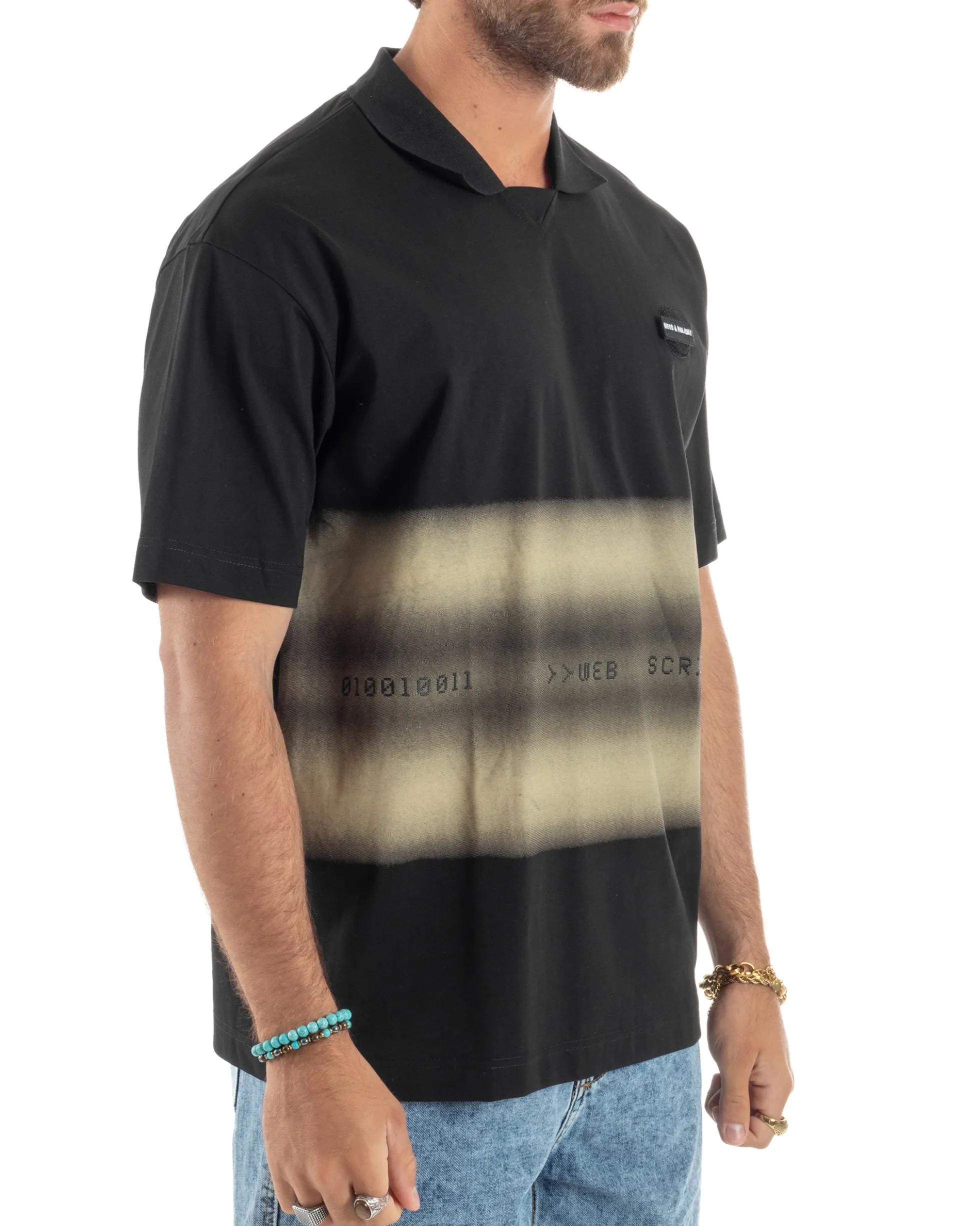 T-shirt Oversize Cotone Polo Sfumata TS3176A
