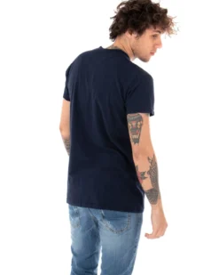 T-shirt Uomo Basic Tinta Unita Blu Girocollo Manica Corta GIOSAL-TS2949A