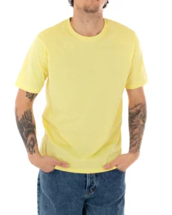 T-shirt Uomo Basic Tinta Unita Manica Corta Girocollo Giallo Casual GIOSAL-TS2916A