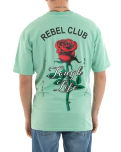 T-Shirt Uomo Con Stampa Maglia Manica Corta Girocollo Cotone Verde Acqua GIOSAL - TS2906A