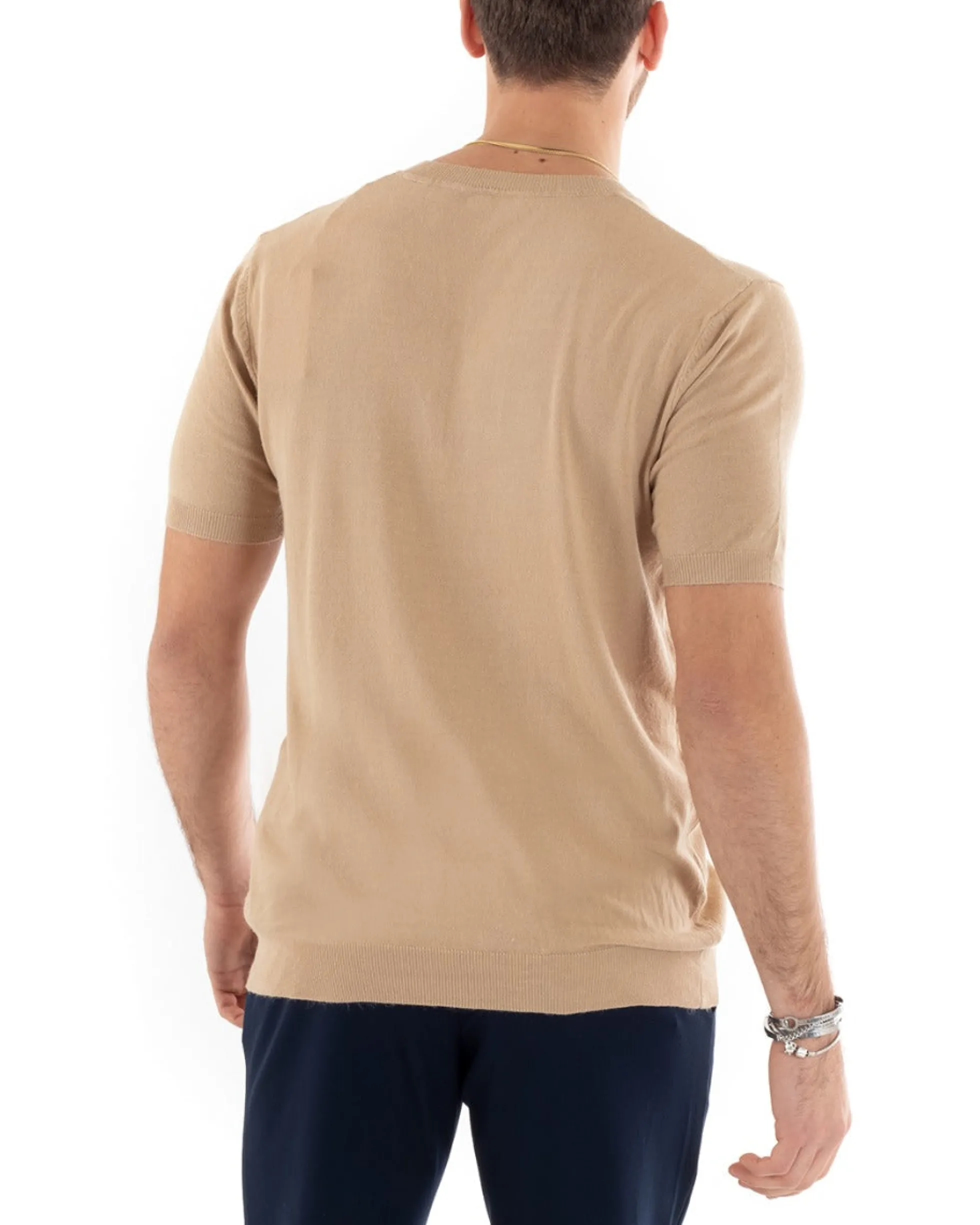 T-shirt Uomo Filo Maglia Scollo a V Camel TS2870A