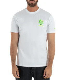 T-shirt uomo girocollo basic con ricamo Mojito Addicted leggera bianco SUPERCULTURE-A1843