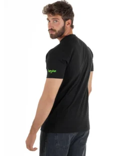T-shirt uomo girocollo basic con ricamo Mojito Addicted leggera nero SUPERCULTURE-A1843