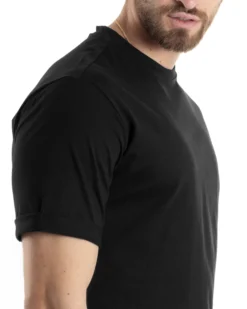 T-shirt Uomo Girocollo Basic Regular Fit Tinta Unita Nero TS3055A