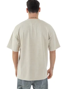 T-shirt Uomo Girocollo Cotone Slavato Maglia Mezze Maniche Tie Dye Basic Oversize Casual Tinta Unita Beige GIOSAL-TS3091A