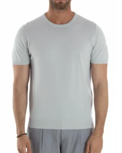 T-shirt uomo girocollo filo maglia sottogiacca casual ghiaccio GIOSAL-TS3202A