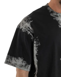 T-shirt uomo girocollo oversize fantasia tie-dye nero GIOSAL-TS3261A