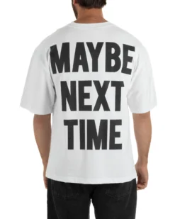 T-shirt uomo girocollo oversize streetwear con stampa bianco GIOSAL-TS3300A