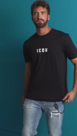 T-shirt Uomo Girocollo Regular Fit Stampa Basic Bianco ICON ICUF2W6T002