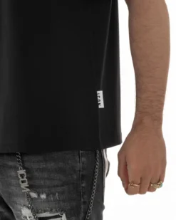 T-shirt uomo girocollo stampa pupazzo basic nero ICON IUT026