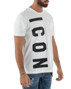 T-shirt Uomo Girocollo Stampa Basic Bianco ICON ICUF2W6T004