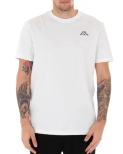 T-shirt Uomo Kappa Logo Cafers Slim Girocollo Bianca Cotone Basic GIOSAL-TS2467A