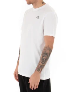 T-shirt Uomo Kappa Logo Cafers Slim Girocollo Bianca Cotone Basic GIOSAL-TS2467A
