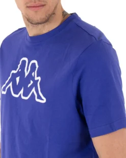 T-shirt Uomo Kappa  MM Logo Cromen Tinta Unita Viola Girocollo Maniche Corte Casual GIOSAL-TS2425A