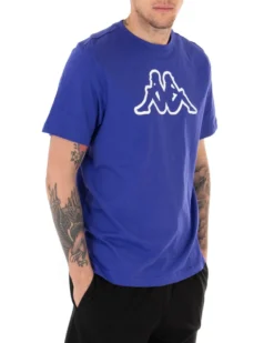 T-shirt Uomo Kappa  MM Logo Cromen Tinta Unita Viola Girocollo Maniche Corte Casual GIOSAL-TS2425A