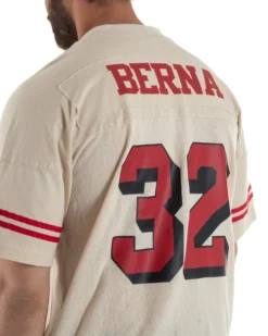 T-shirt uomo vintage football jersey scollo v traforata panna BERNA M-261248