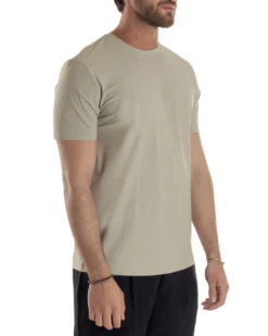 T-shirt viscosa no stiro basic beige GIOSAL-TS3129A