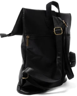 Zaino Elegante Moderno Unisex Multitasche Uomo Nero Ecopelle Zip Da Spalla Tinta Unita GIOSAL-ZU1128A