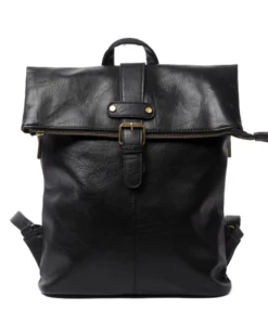 Zaino Elegante Moderno Unisex Multitasche Uomo Nero Ecopelle Zip Da Spalla Tinta Unita GIOSAL-ZU1128A