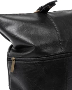Zaino Elegante Moderno Unisex Multitasche Uomo Nero Ecopelle Zip Da Spalla Tinta Unita GIOSAL-ZU1128A