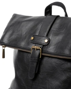 Zaino Elegante Moderno Unisex Multitasche Uomo Nero Ecopelle Zip Da Spalla Tinta Unita GIOSAL-ZU1128A