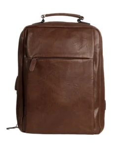 Zaino elegante moderno uomo unisex business travel ecopelle marrone GIOSAL-ZU1143A
