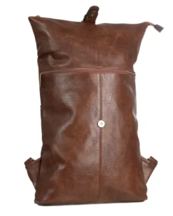 Zaino uomo moderno da spalla unisex multitasche zip ecopelle marrone GIOSAL-ZU1141A