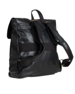 Zaino zainetto da spalla borsa uomo unisex ecopelle patta doppia vintage nero GIOSAL-ZU1140A