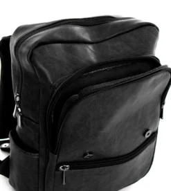 Zaino zainetto da spalla borsa uomo unisex ecopelle nero GIOSAL-ZU1137A